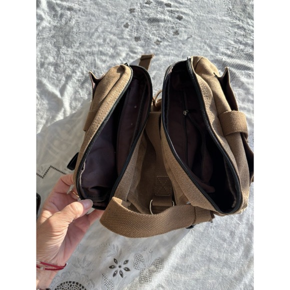 One Tigris Dog M / L‎ Backpack Harness Vest with Saddlebag Pouches Brown Canvas - Picture 9 of 14